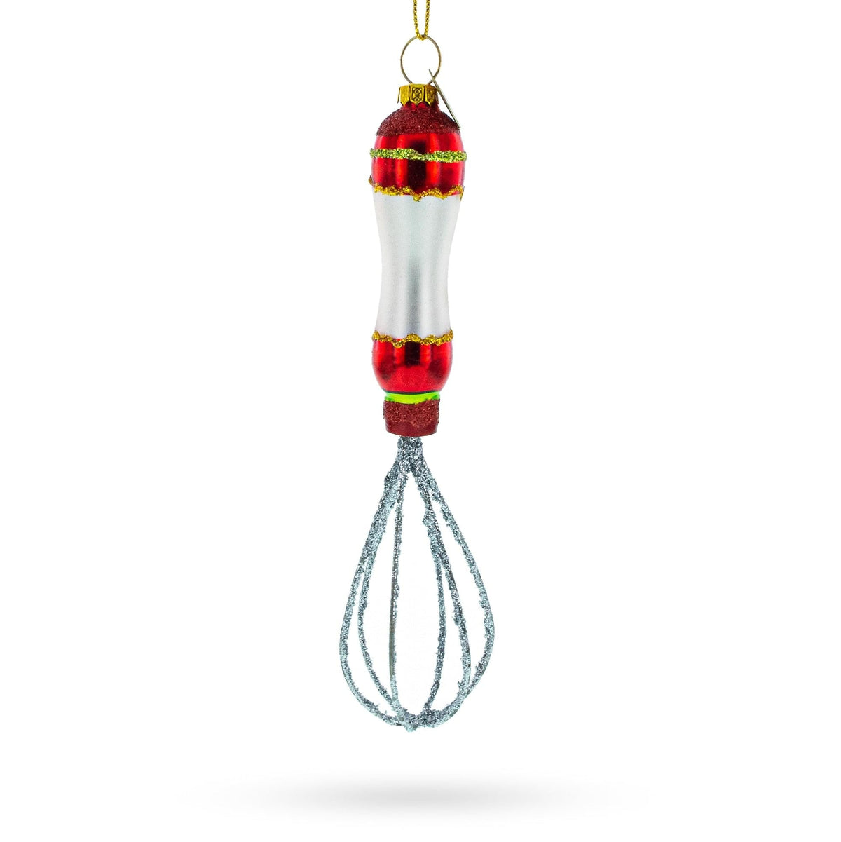 Culinary Whisk Glass Christmas Ornament