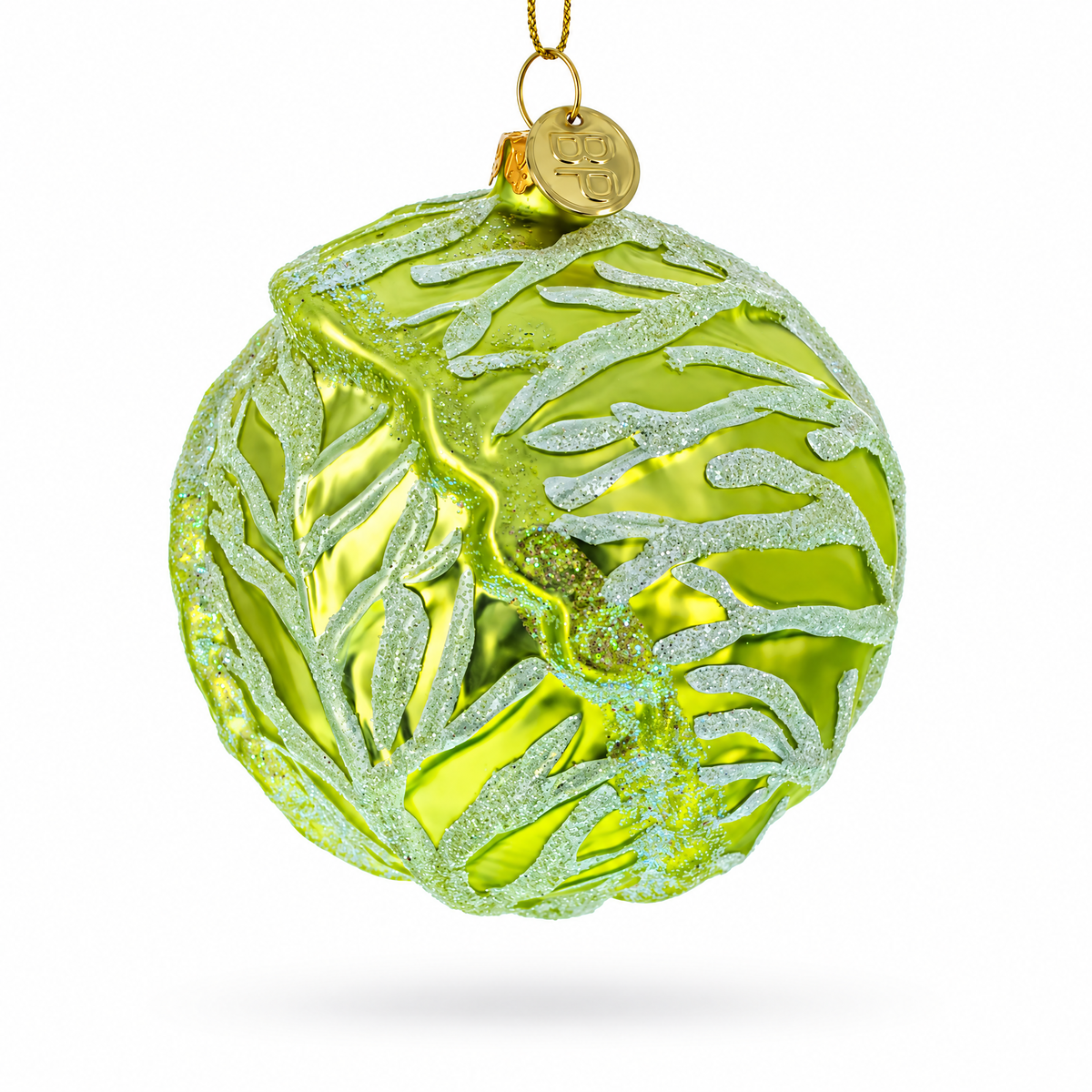 Handcrafted Green Cabbage Glass Christmas Ornament