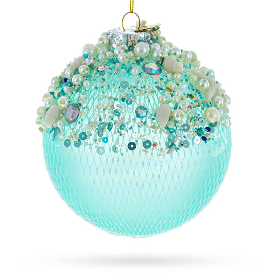 Nautical-Themed Glass Christmas Ornament