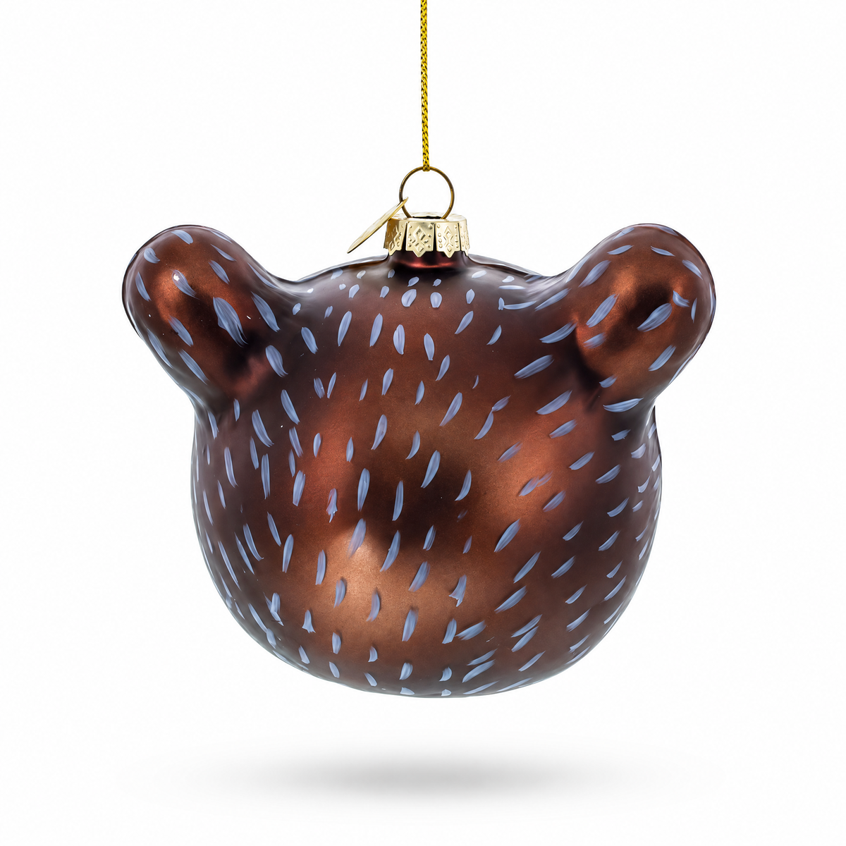 Bear Head Whimsical Glass Christmas Ornament