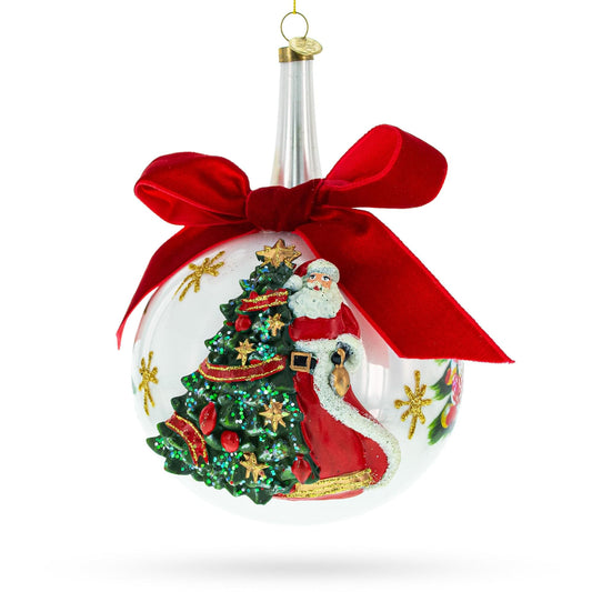 a christmas ornament with a red bow