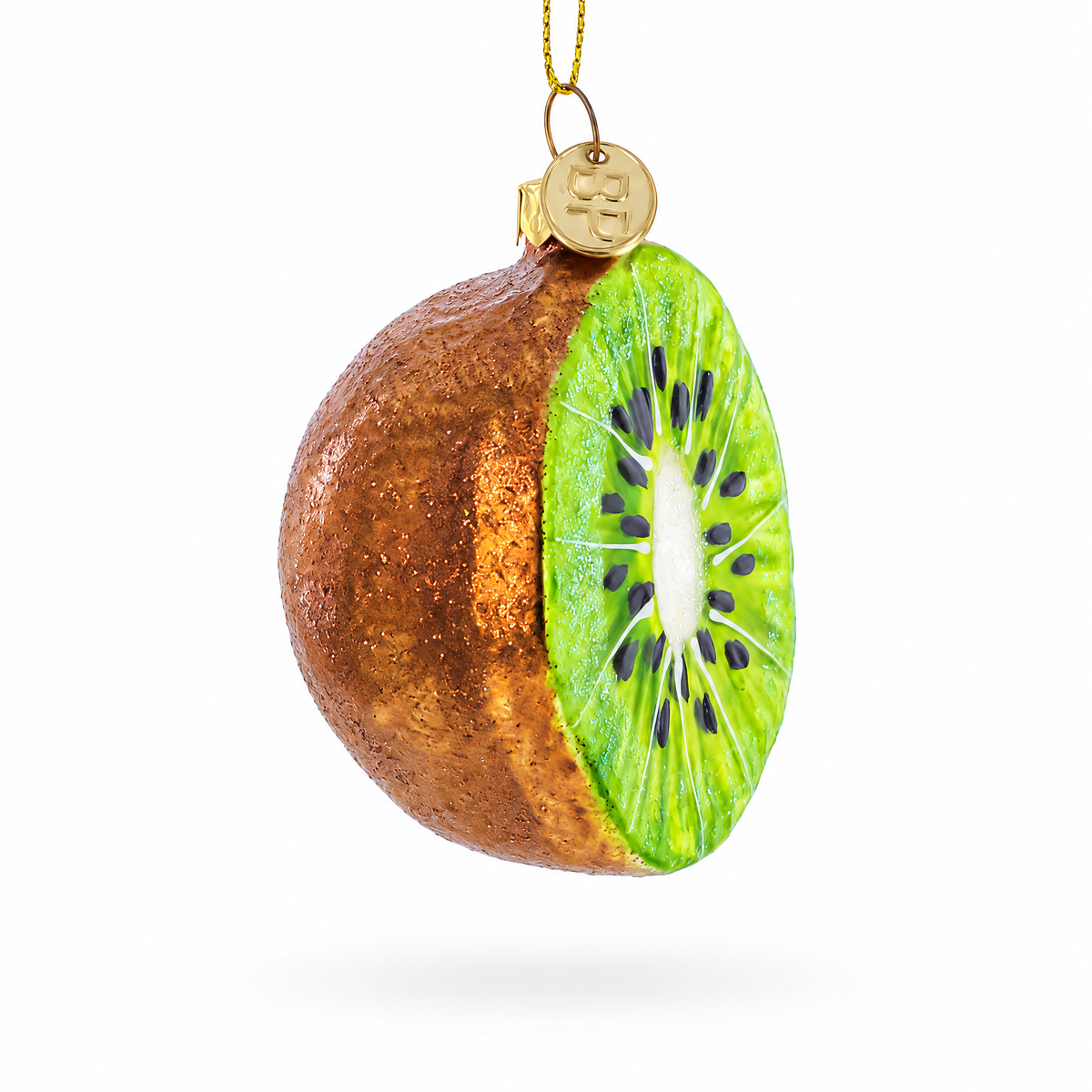 Kiwi Slice Glass Christmas Ornament