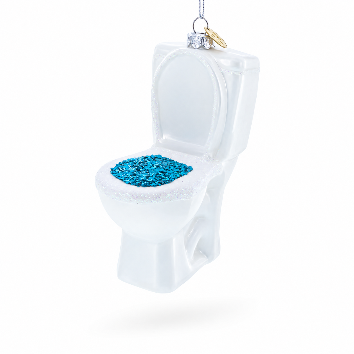 Quirky Toilet Glass Christmas Ornament