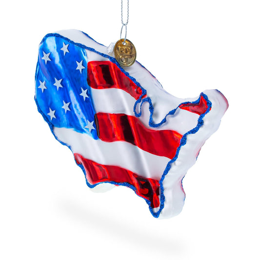 a red white and blue flag ornament