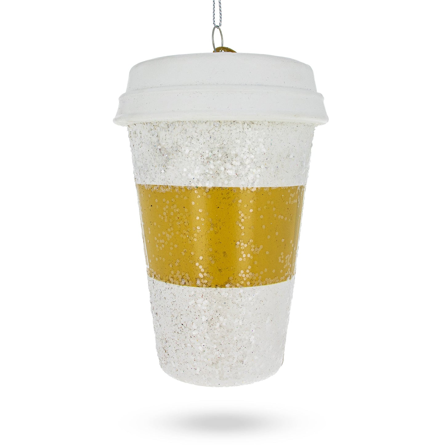 Coffee Lover's Cup Glass Christmas Ornament