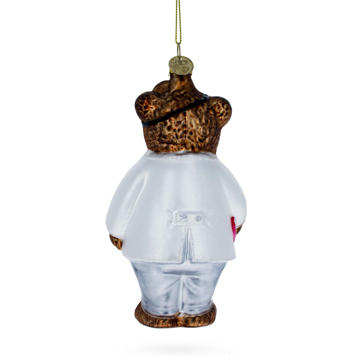 Doctor Bear Glass Christmas Ornament