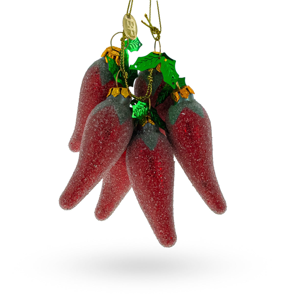 Chili Peppers Glass Christmas Ornament