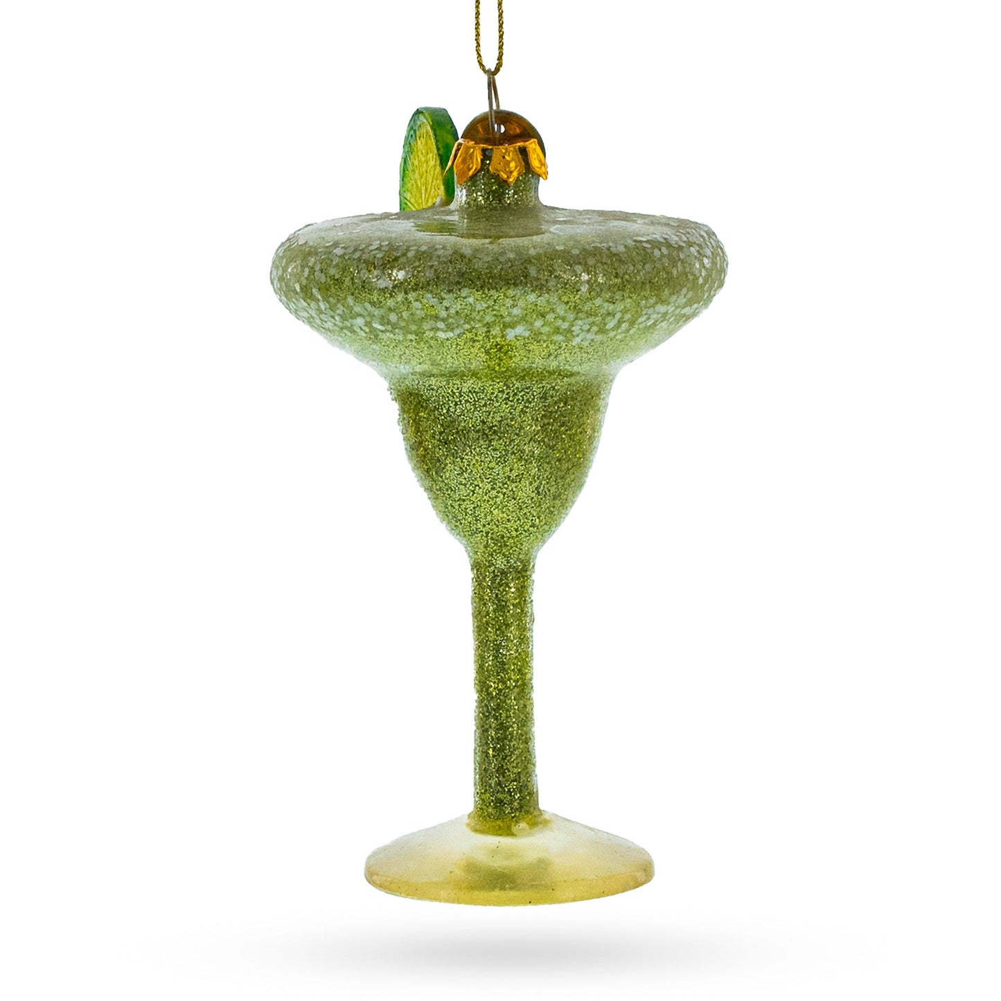 Refreshing Cocktail with Lime Glass Christmas Ornament