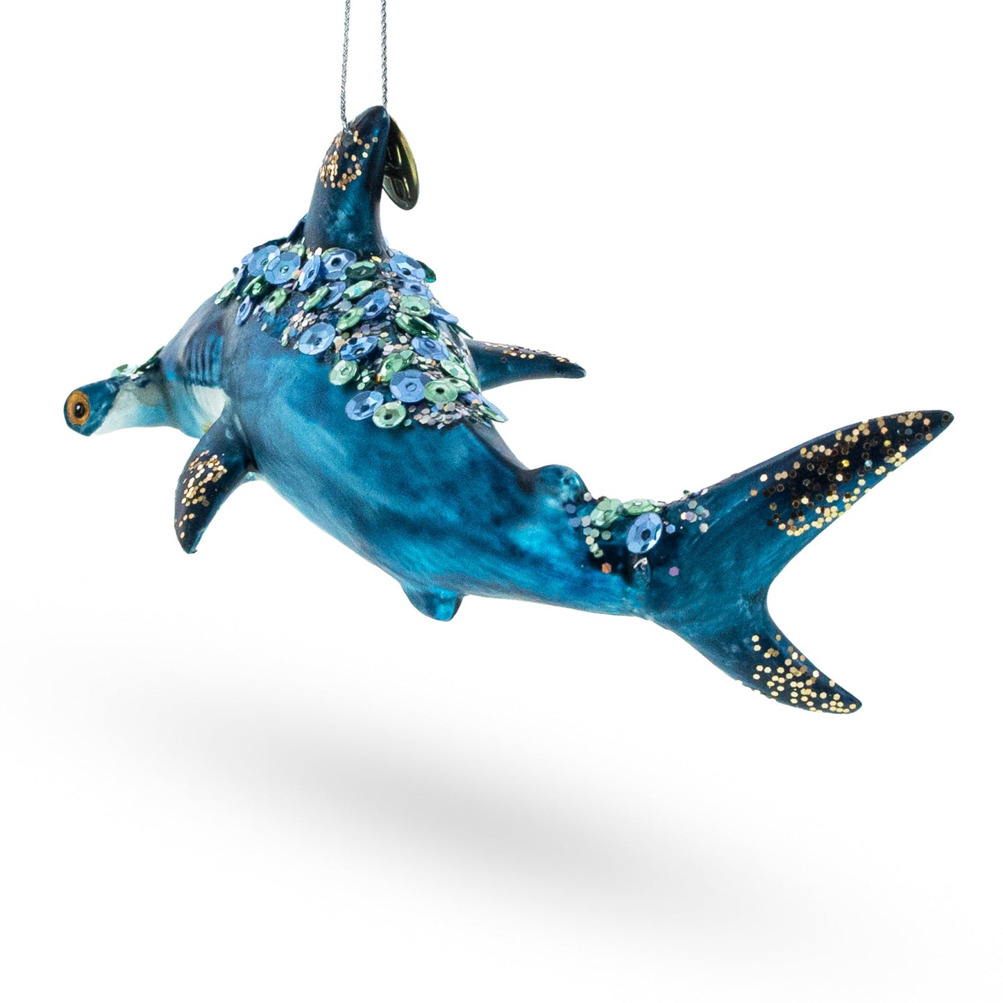 Hammerhead Shark Glass Christmas Ornament
