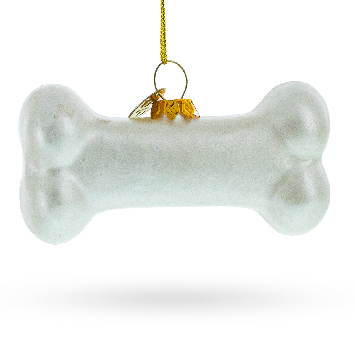 White Bone Glass Christmas Ornament