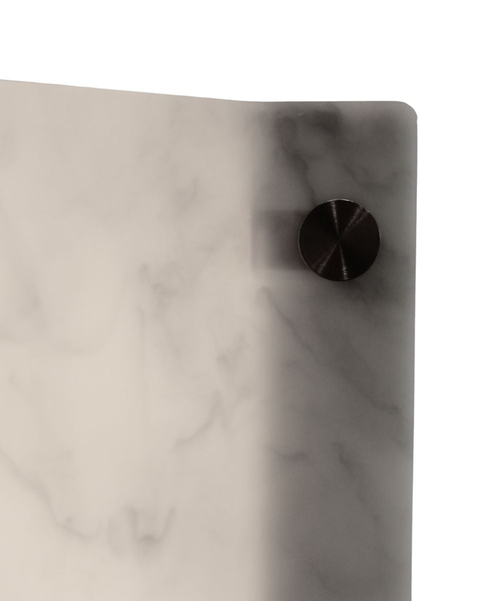 2 Light Swag Plug-In Pendant 16"w Faux Marbled Alabaster with Diffuser, White Cord