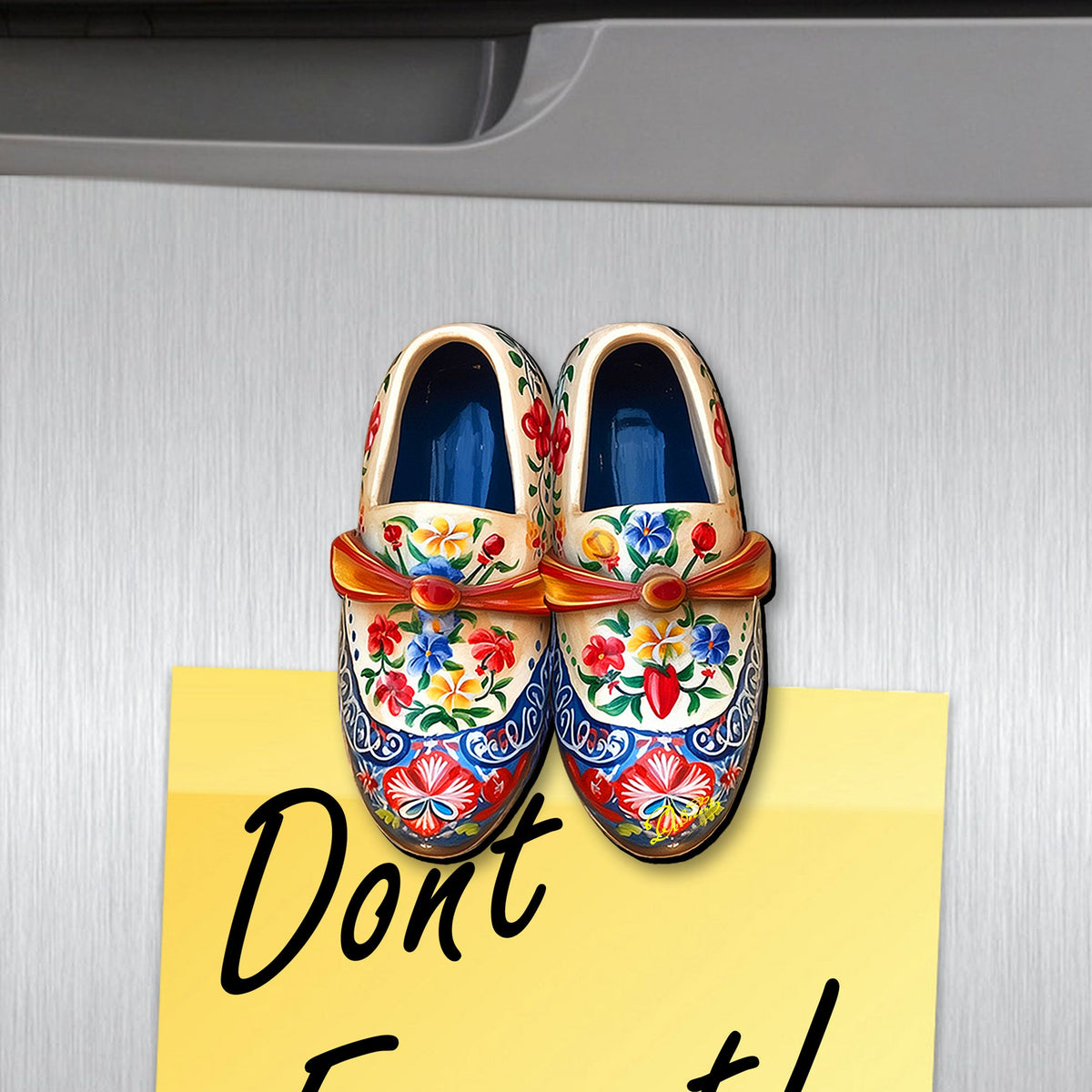 Danish Shoes Decorative Eco Wood Magnets Set of 6 by G. Debrekht - Love Family Decor - 8090073G-S6