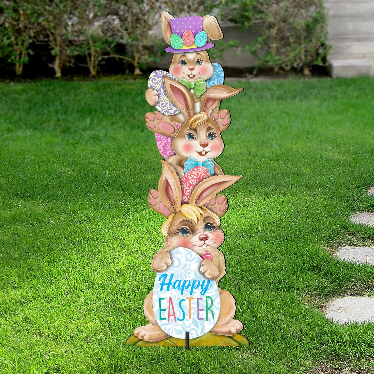 Easter Bunny Decor - Stacking Bunny Set of 2 Family Yard Sign by Jamie Mills-Price - Easter Spring Decor - 8154430F-S2-MP