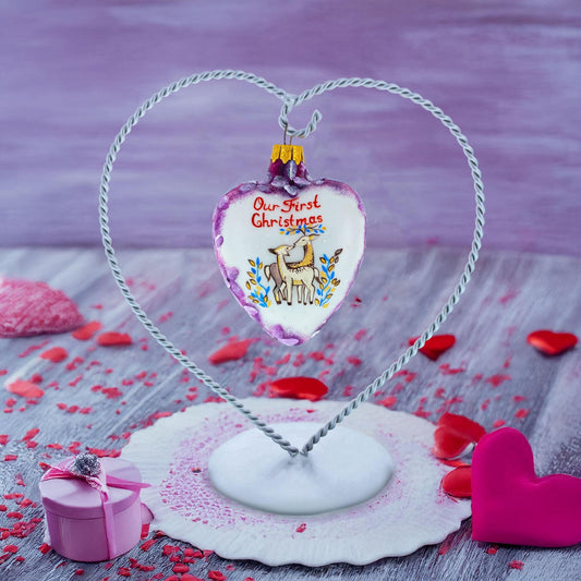 Our First Christmas Heart Glass Christmas Ornament