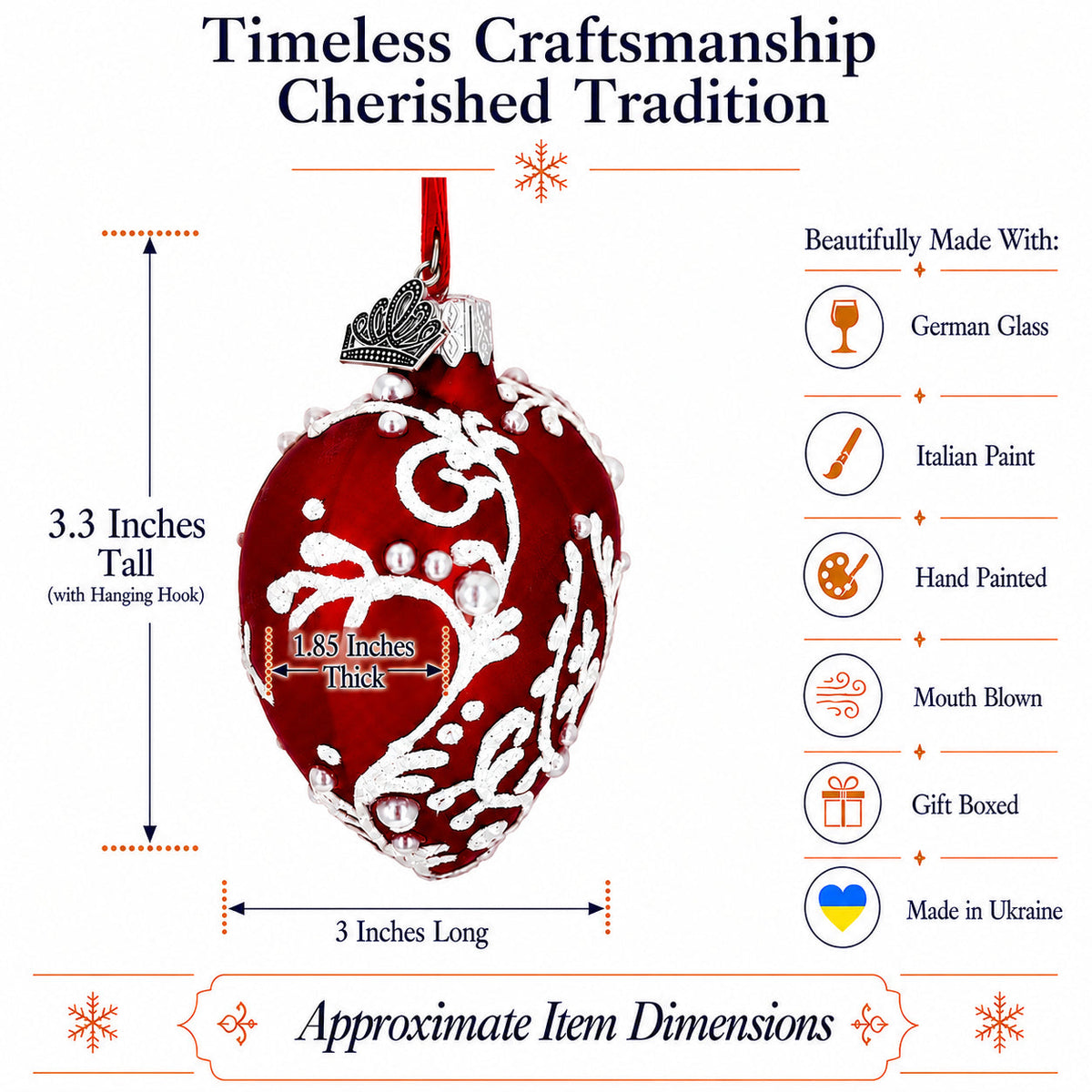 New York in my Heart Glass Christmas Ornament