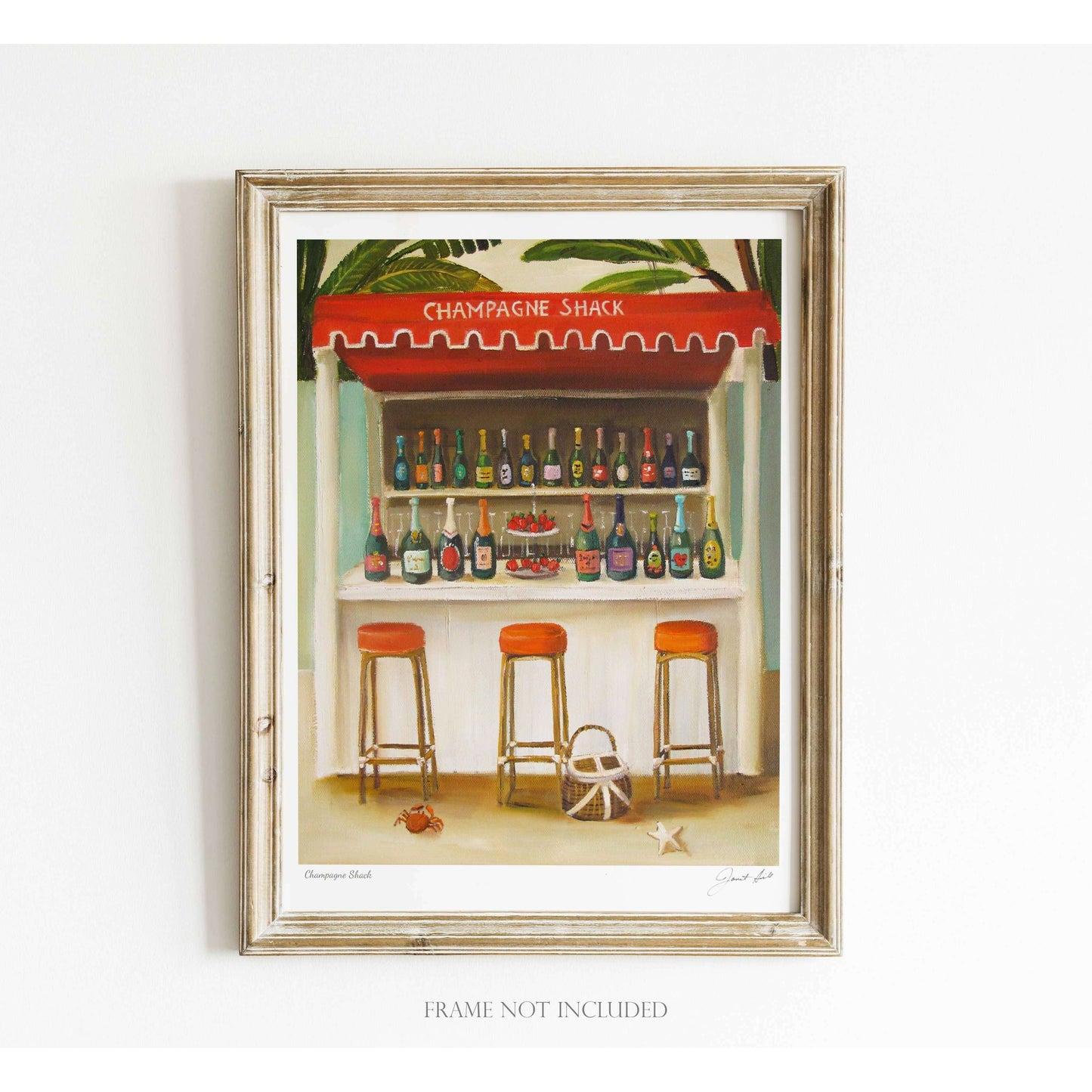 Champagne Shack Art Print - 8.5 X 11" by Janet Hill