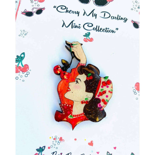 Cherry My Darling Mini Brooch by Rosie Rose Parker