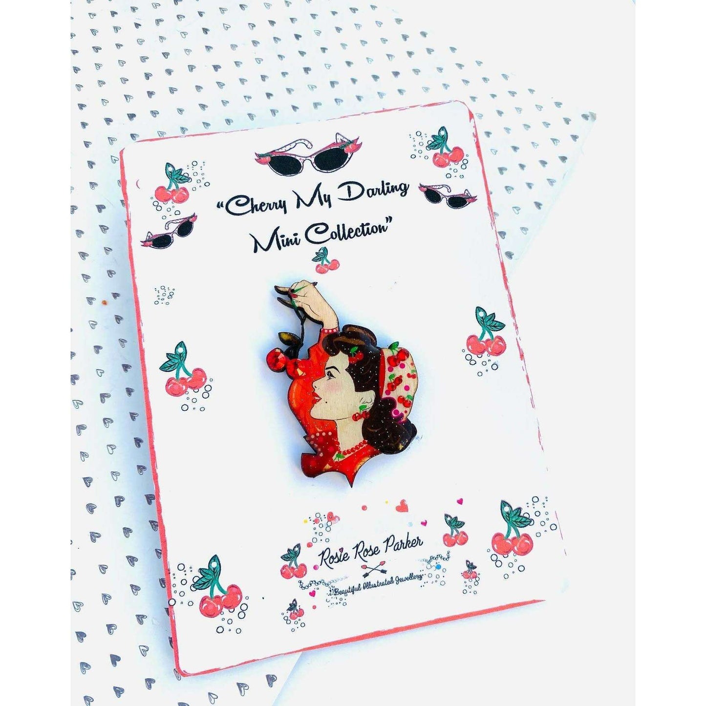 Cherry My Darling Mini Brooch by Rosie Rose Parker