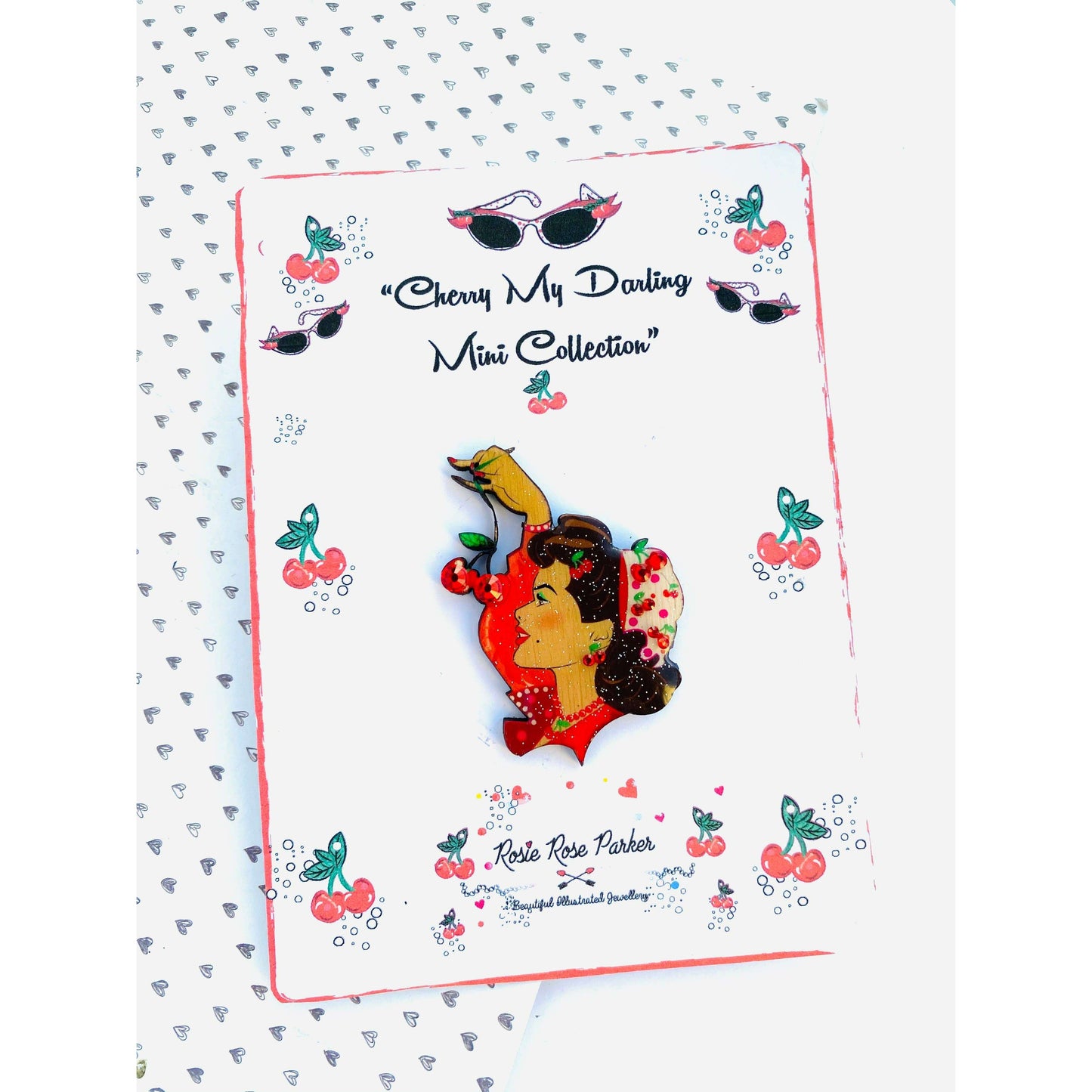 Cherry My Darling Mini Brooch by Rosie Rose Parker