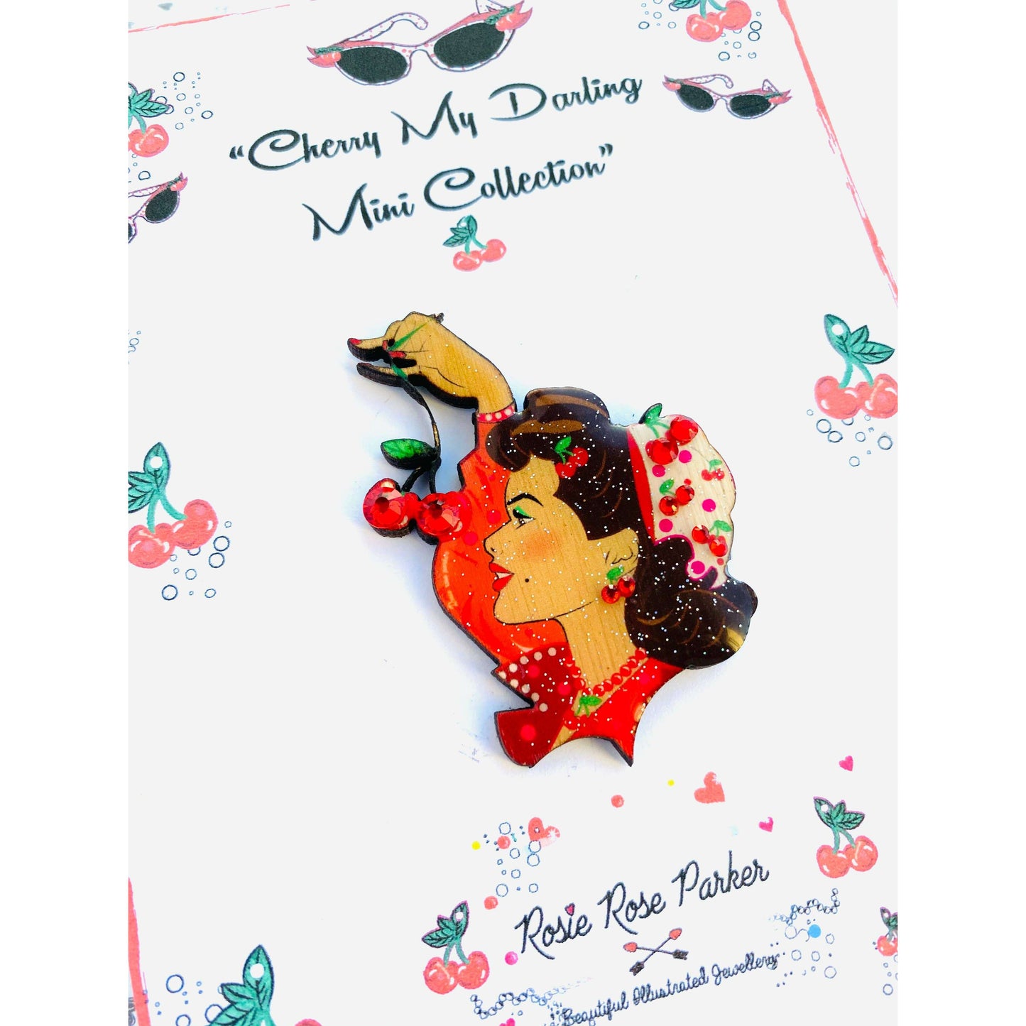 Cherry My Darling Mini Brooch by Rosie Rose Parker