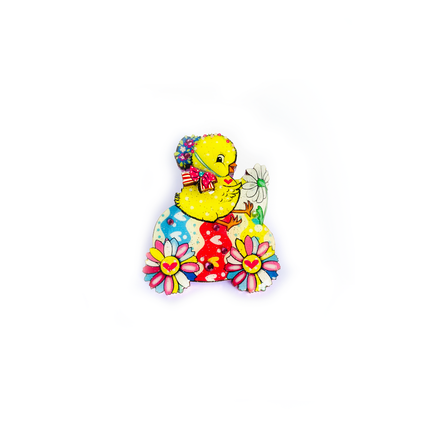 Chickadee Goes Riding Brooch by Rosie Rose Parker
