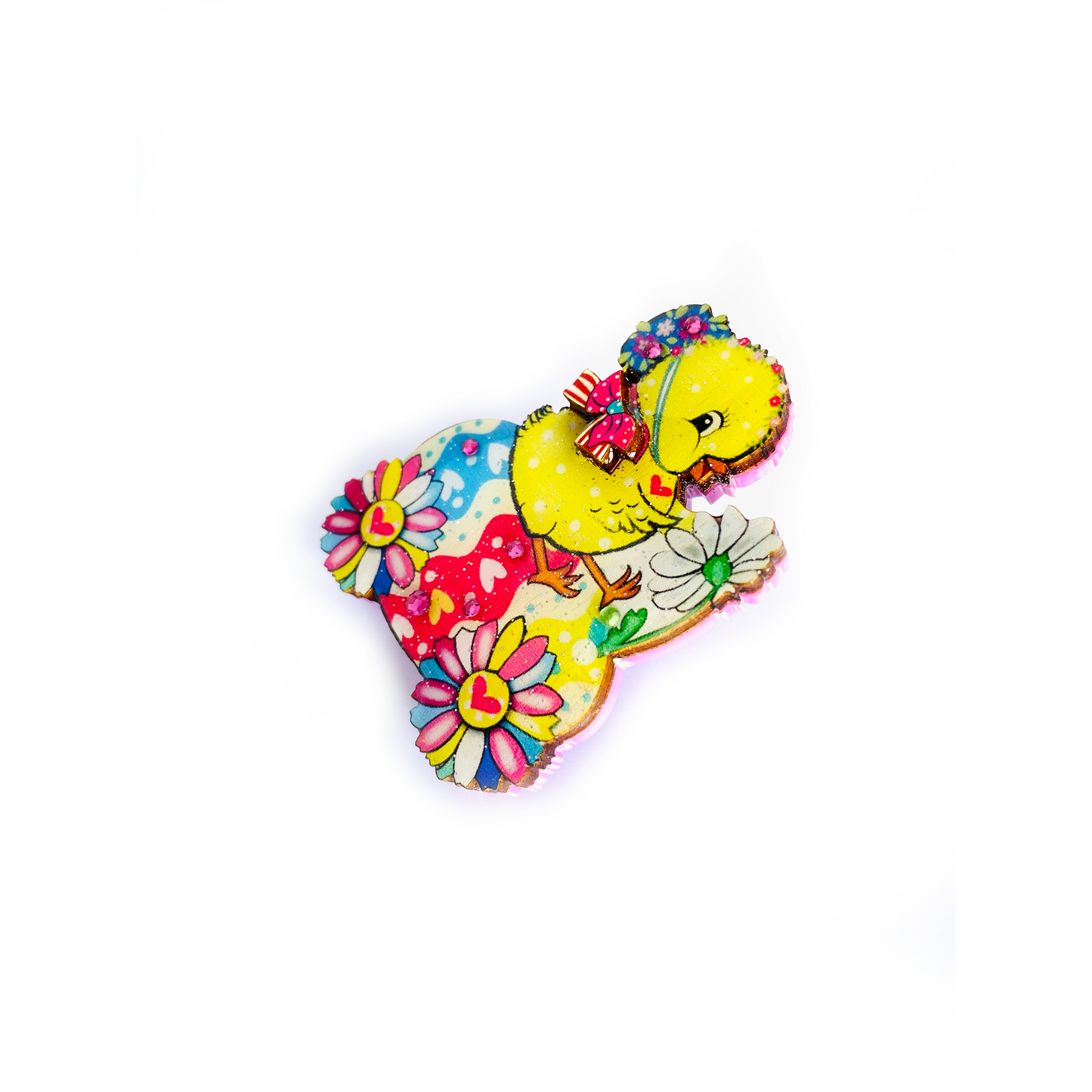 Chickadee Goes Riding Brooch by Rosie Rose Parker