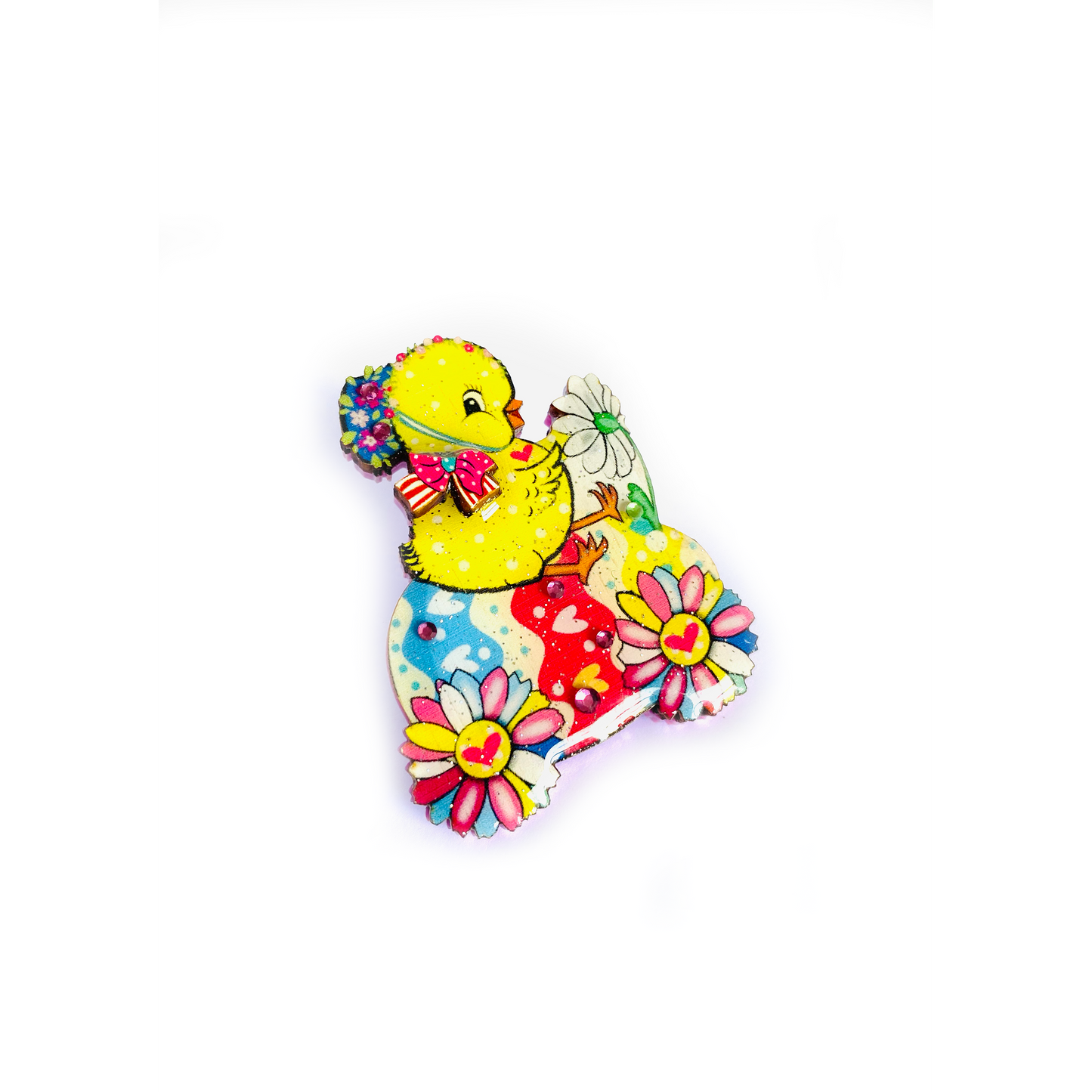 Chickadee Goes Riding Brooch by Rosie Rose Parker