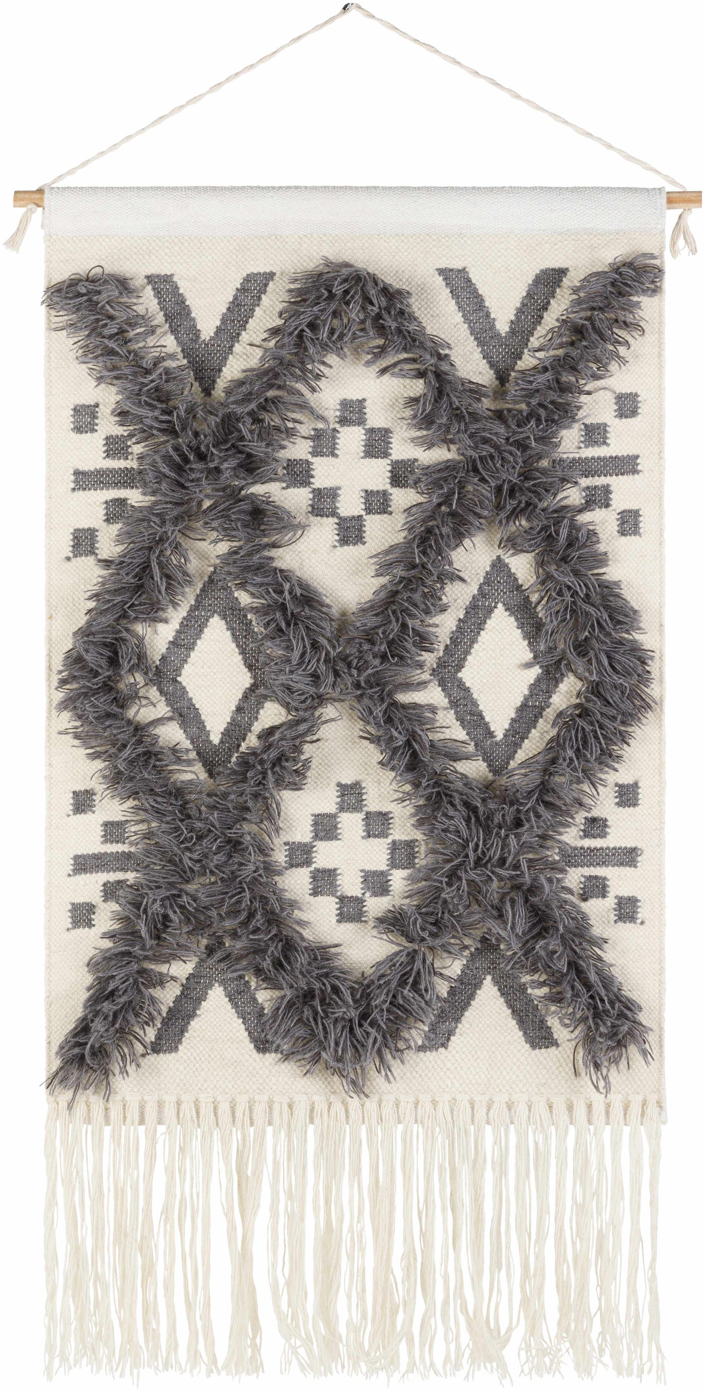 Chapelton Gray Geometric Textured Wall Hanging - Clearance