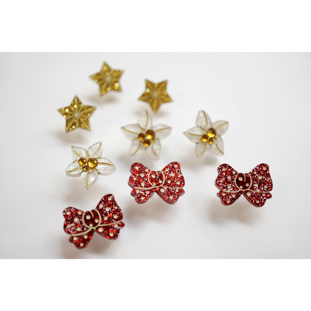 Christmas Blonde Hair Brooch with Earring Set by Laliblue – Retro Kitschy Statement Brooch for Collectors