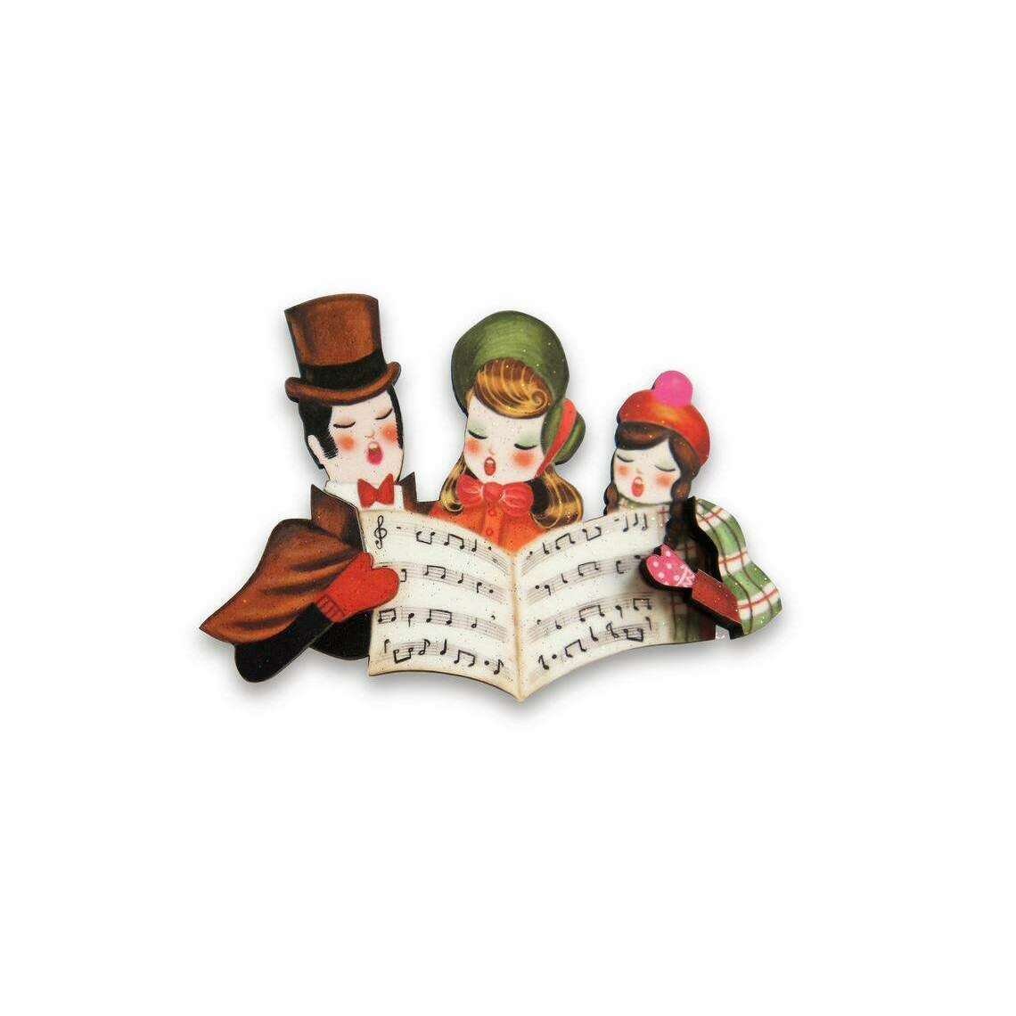 Christmas Carols Brooch by Laliblue