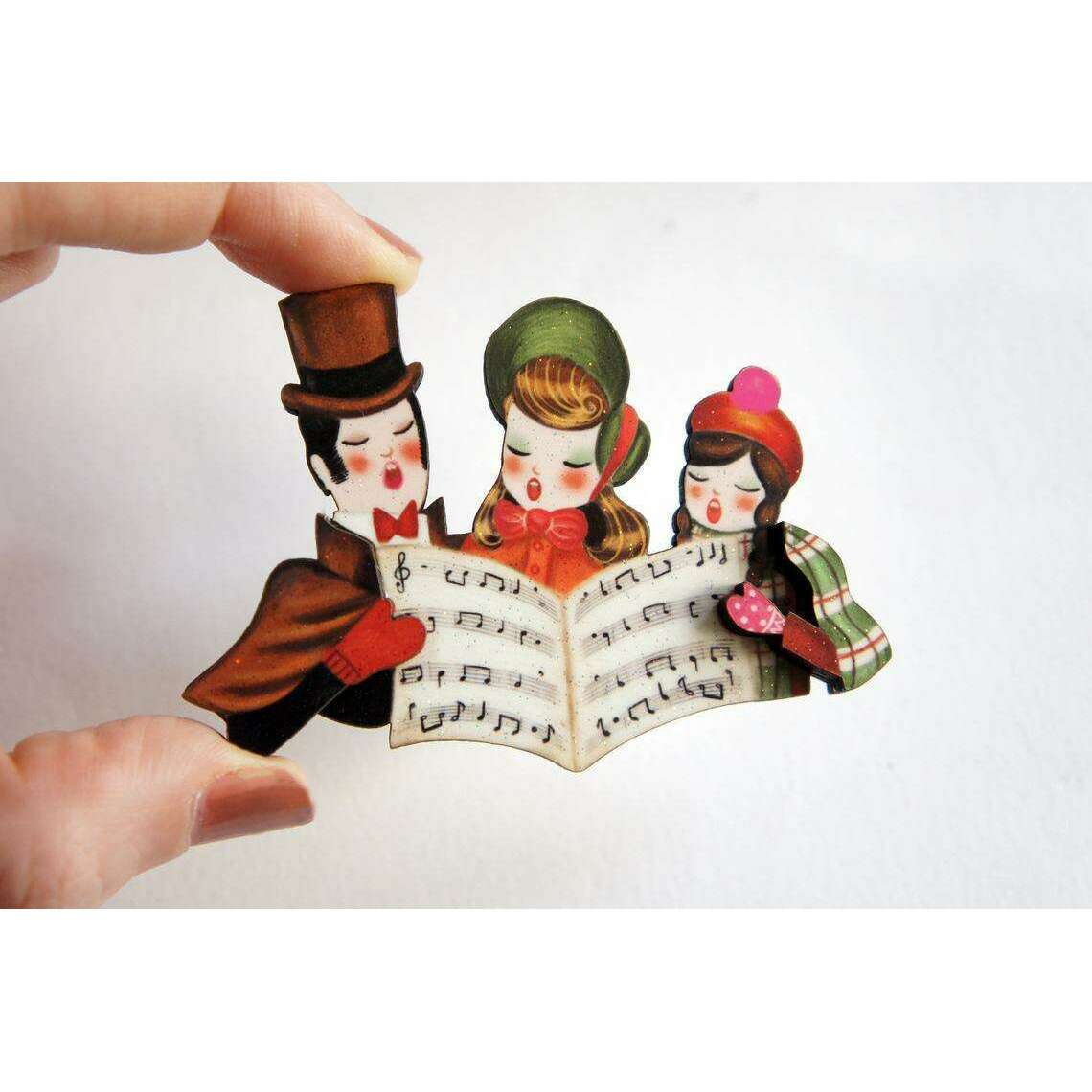 Christmas Carols Brooch by Laliblue