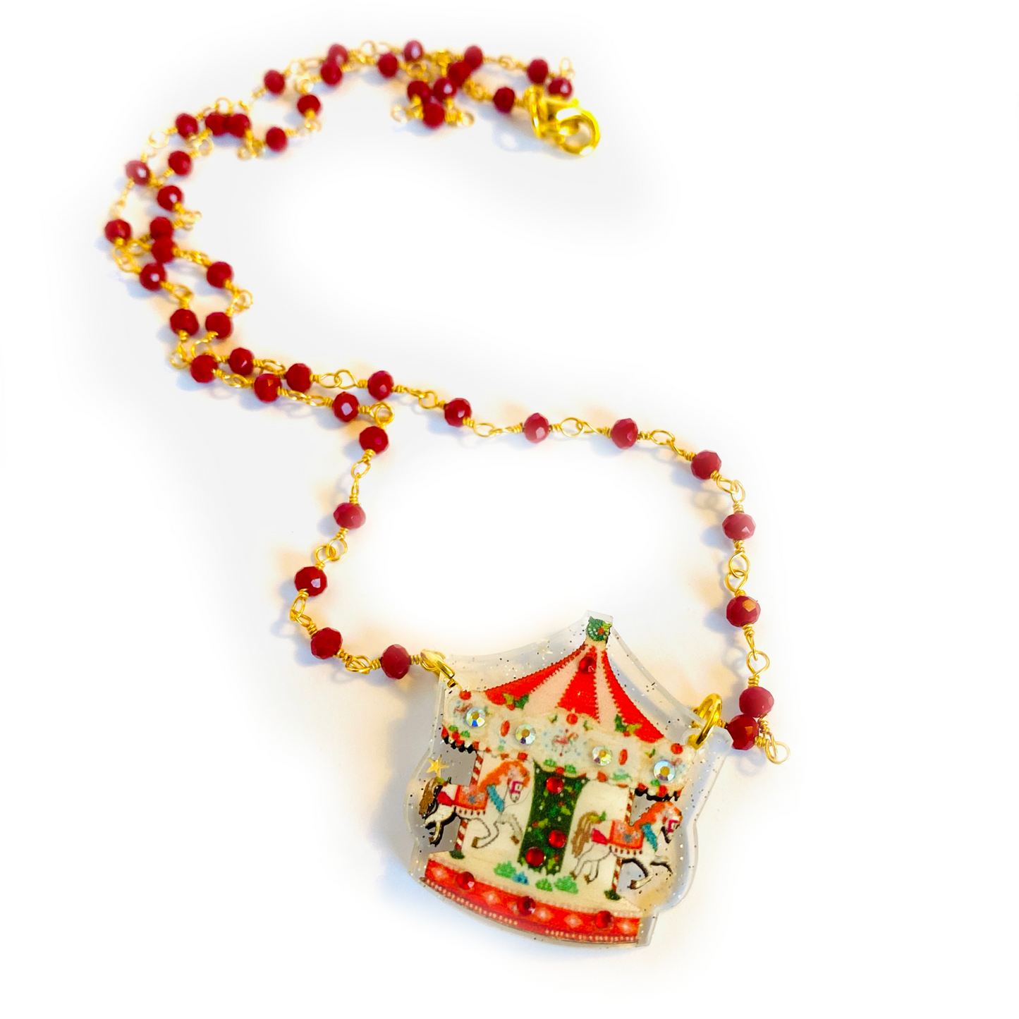 Christmas Carousel Necklace by Rosie Rose Parker