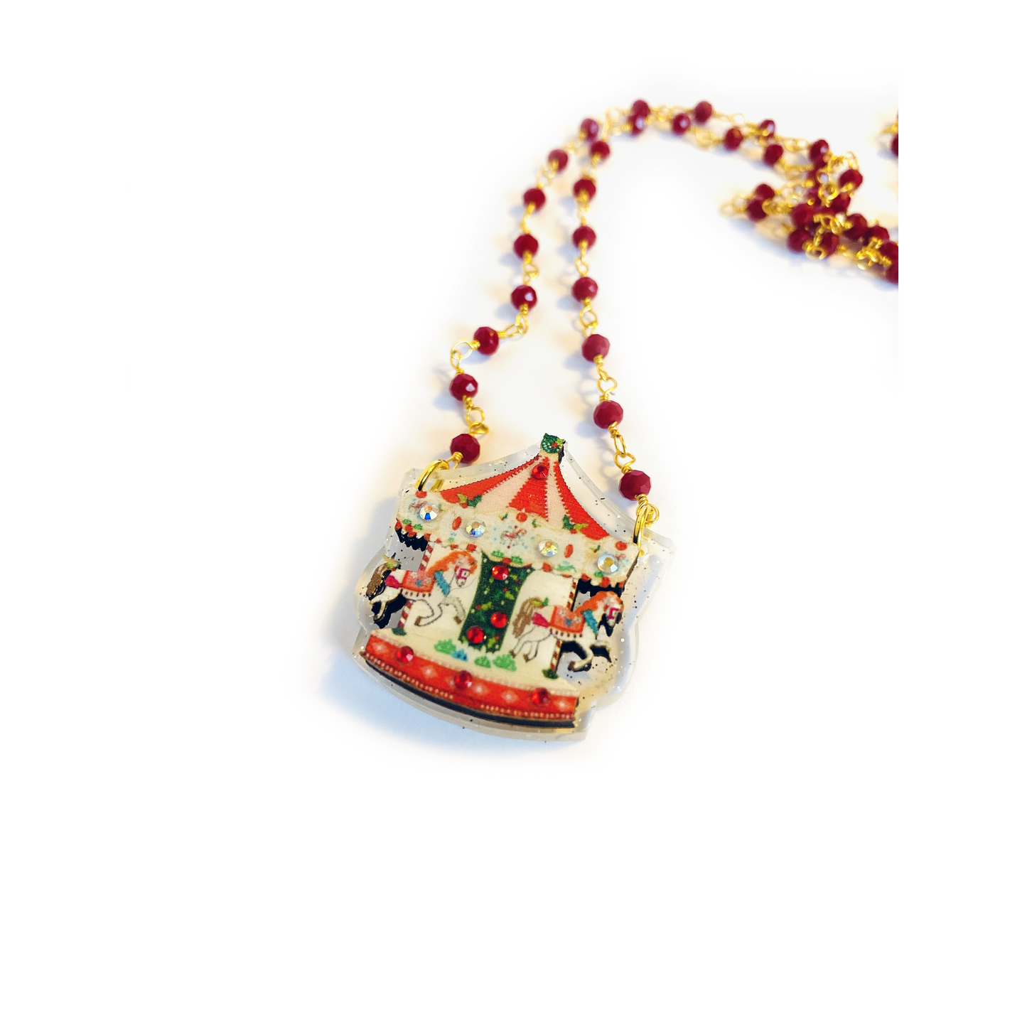 Christmas Carousel Necklace by Rosie Rose Parker