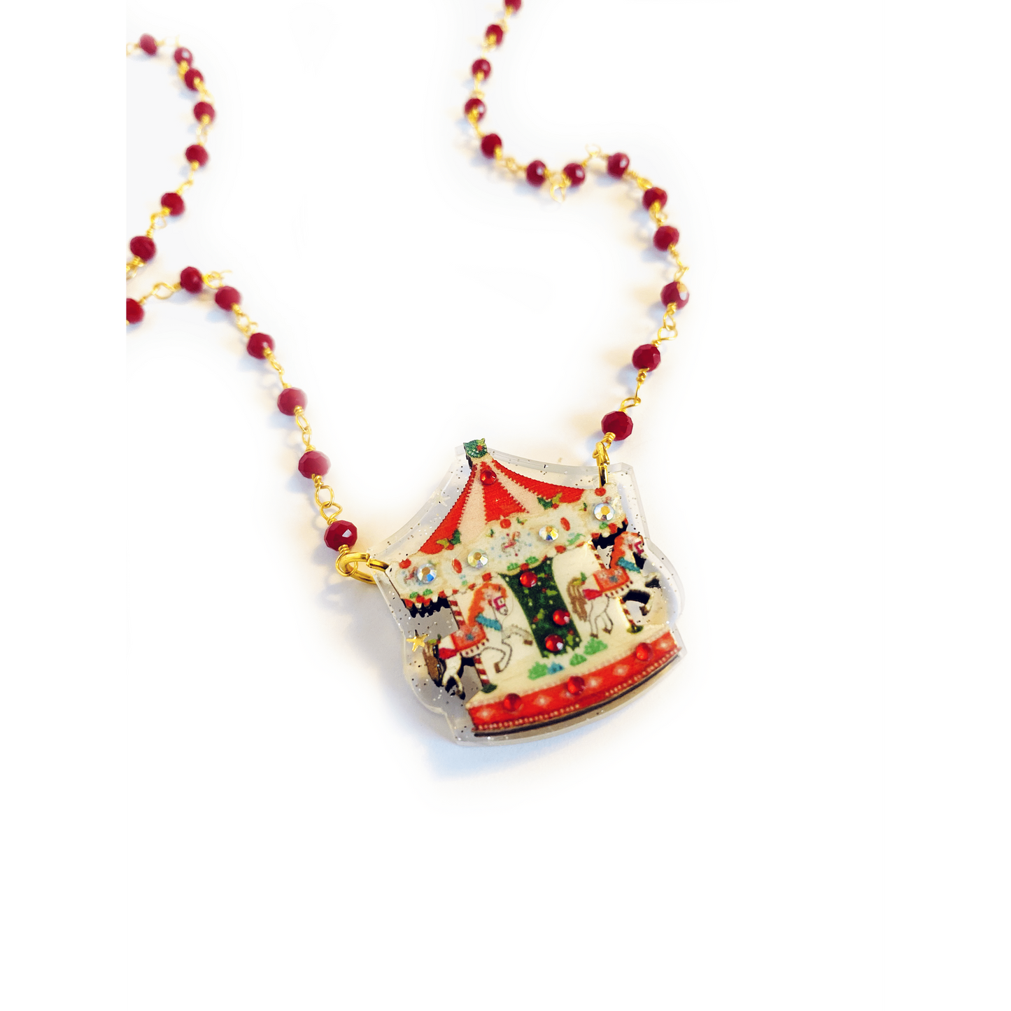 Christmas Carousel Necklace by Rosie Rose Parker