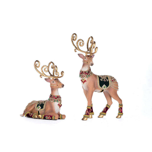 Christmas Castle Deer Assortment of 2 by Katherine's Collection