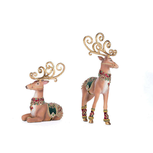 Christmas Castle Deer Assortment of 2 by Katherine's Collection