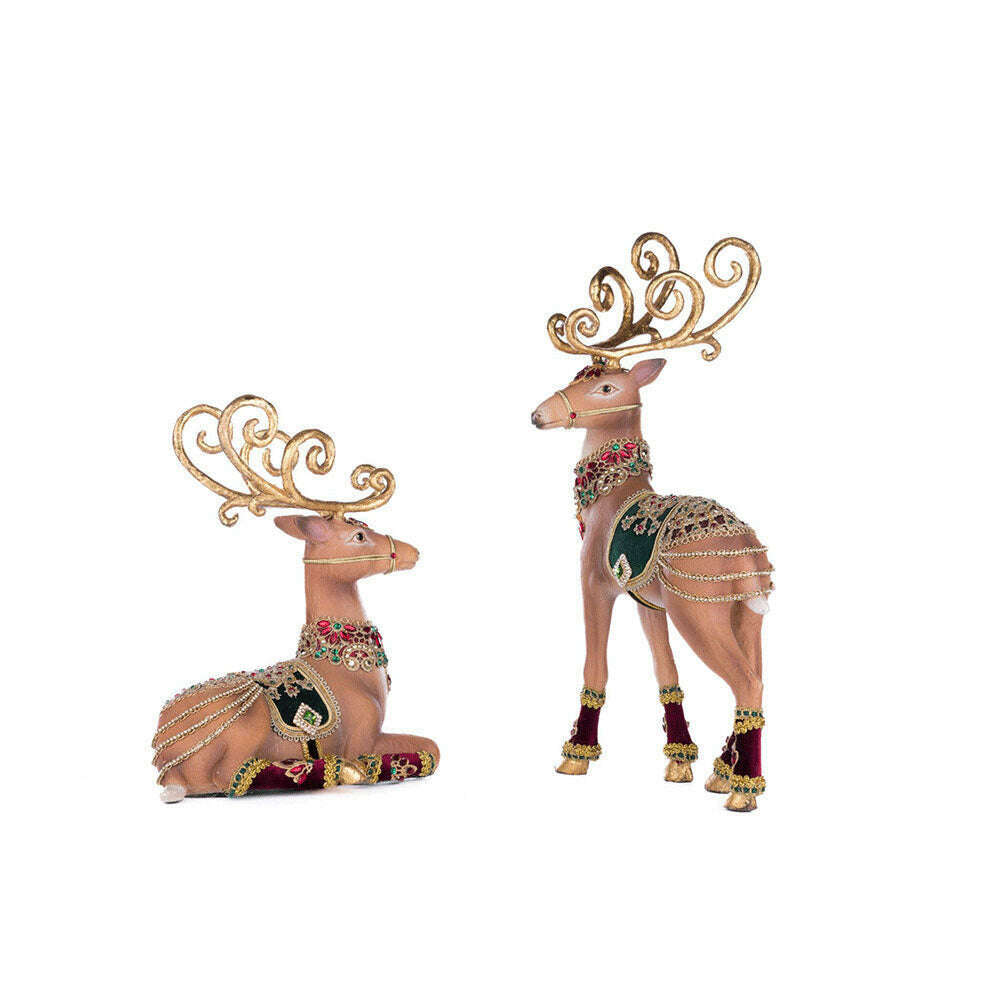 Christmas Castle Deer Assortment of 2 by Katherine's Collection