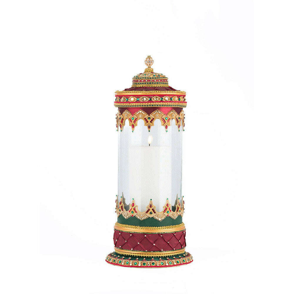 Christmas Castle Hurricane Candle Holder Tabletop by Katherine's Collection