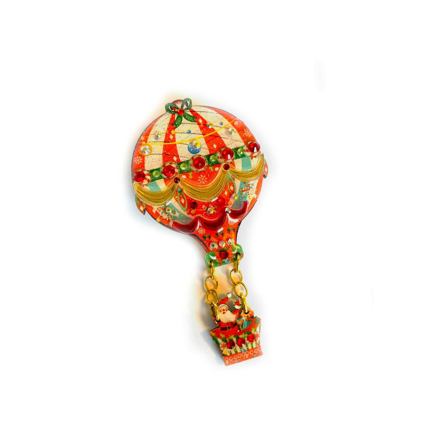Christmas Hot Air Balloon Brooch by Rosie Rose Parker