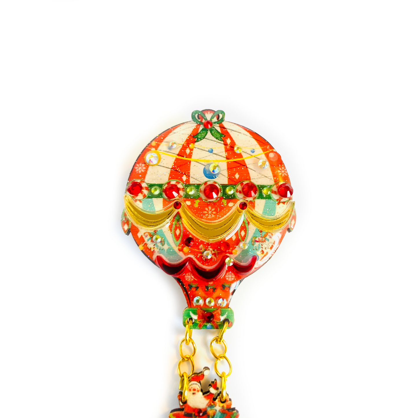Christmas Hot Air Balloon Brooch by Rosie Rose Parker