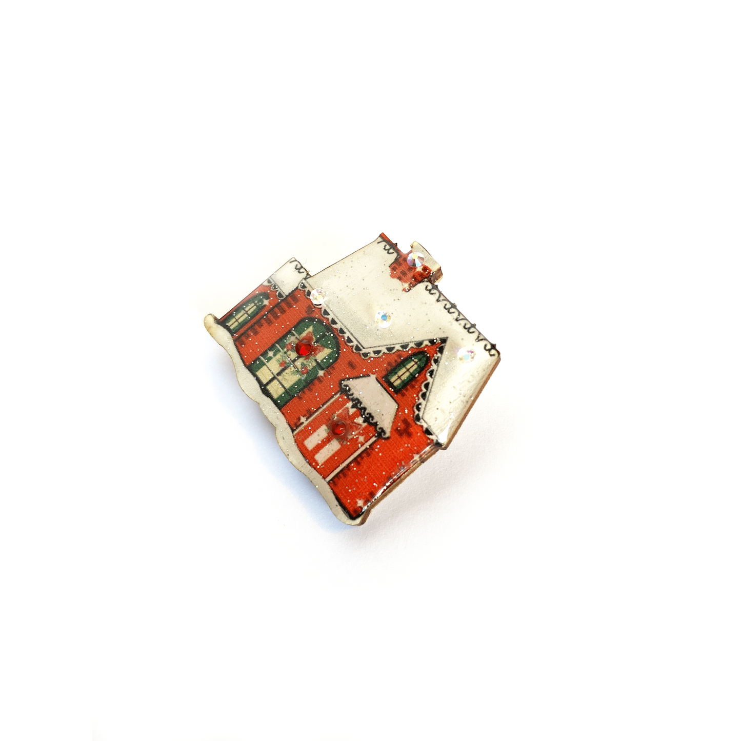 Christmas House Brooch by Rosie Rose Parker