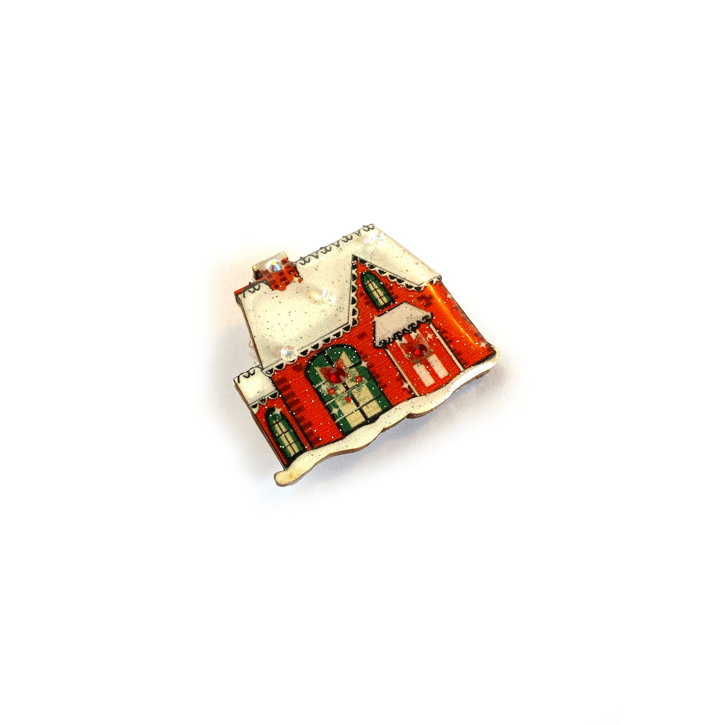 Christmas House Brooch by Rosie Rose Parker