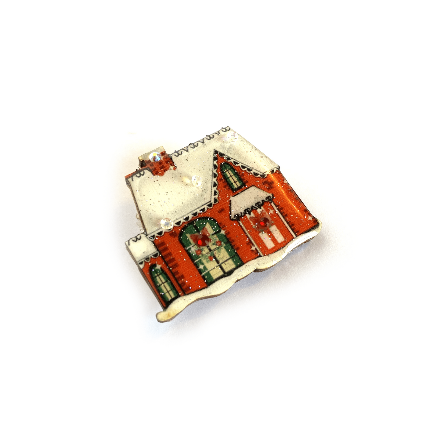 Christmas House Brooch by Rosie Rose Parker