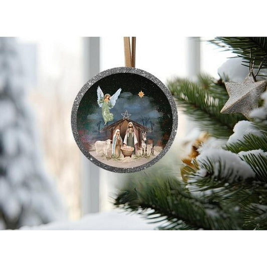 Christmas Nativity Round Sign