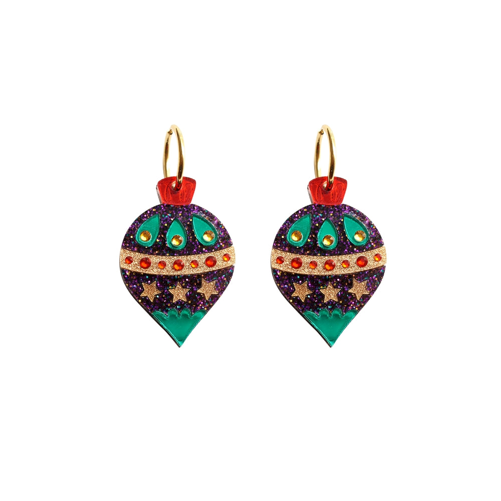 Christmas Ornament with Stars Earrings by Laliblue – Retro Statement Jewelry Laliblue