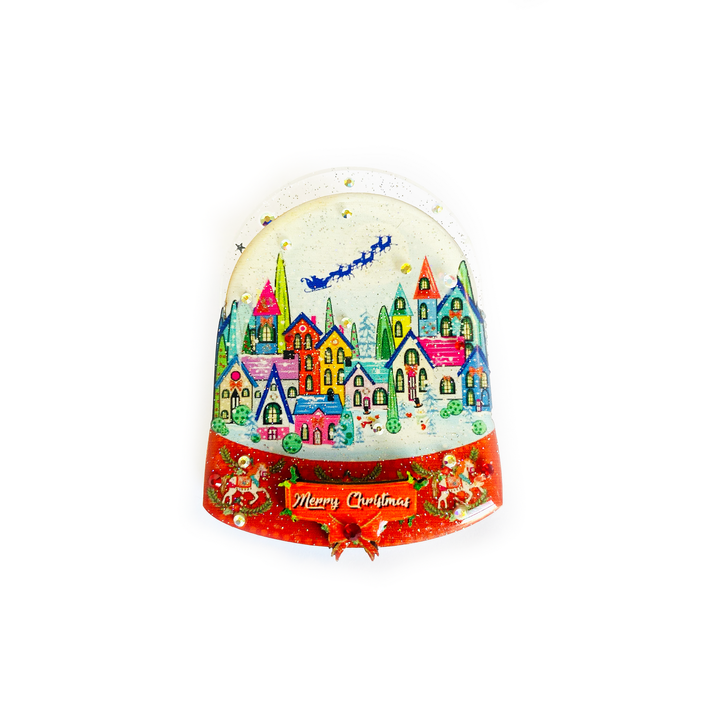 Christmas Snow Globe Brooch by Rosie Rose Parker