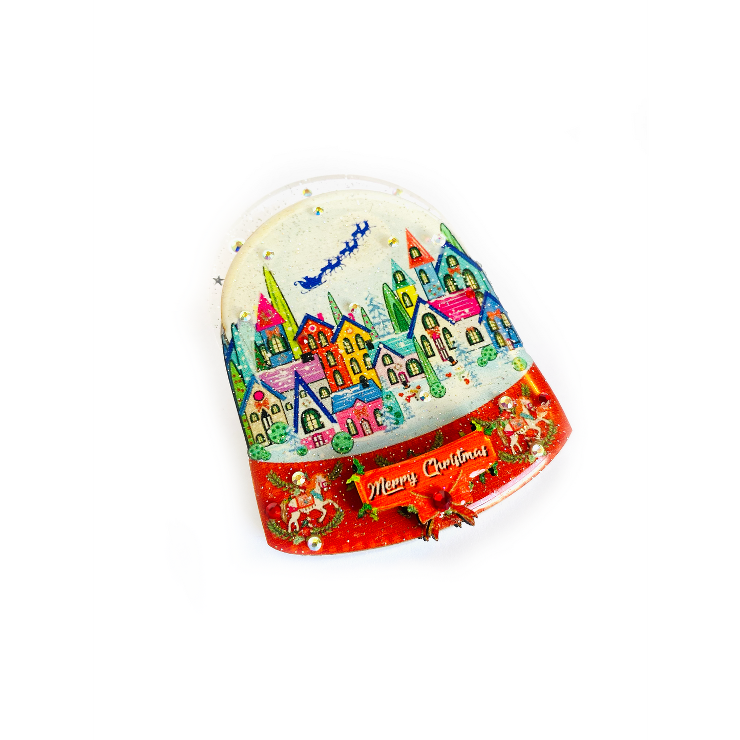 Christmas Snow Globe Brooch by Rosie Rose Parker