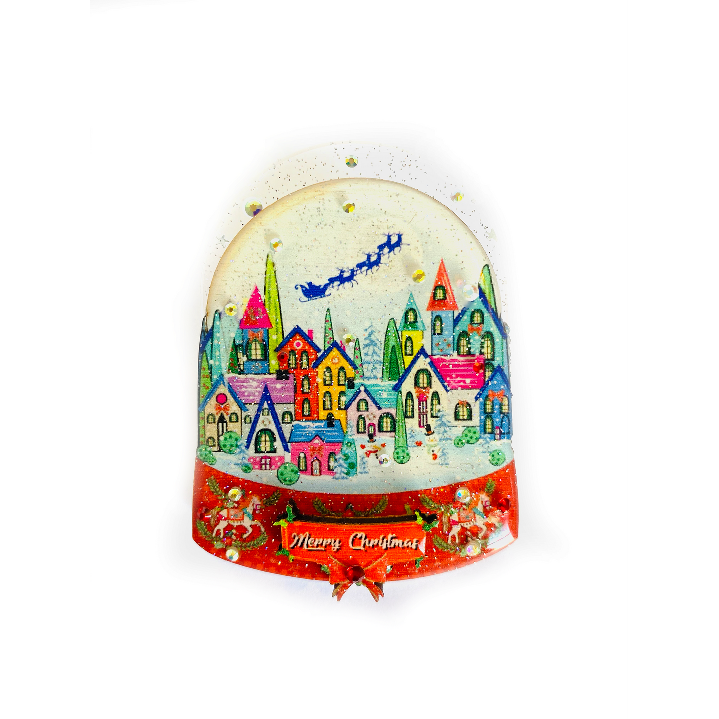 Christmas Snow Globe Brooch by Rosie Rose Parker