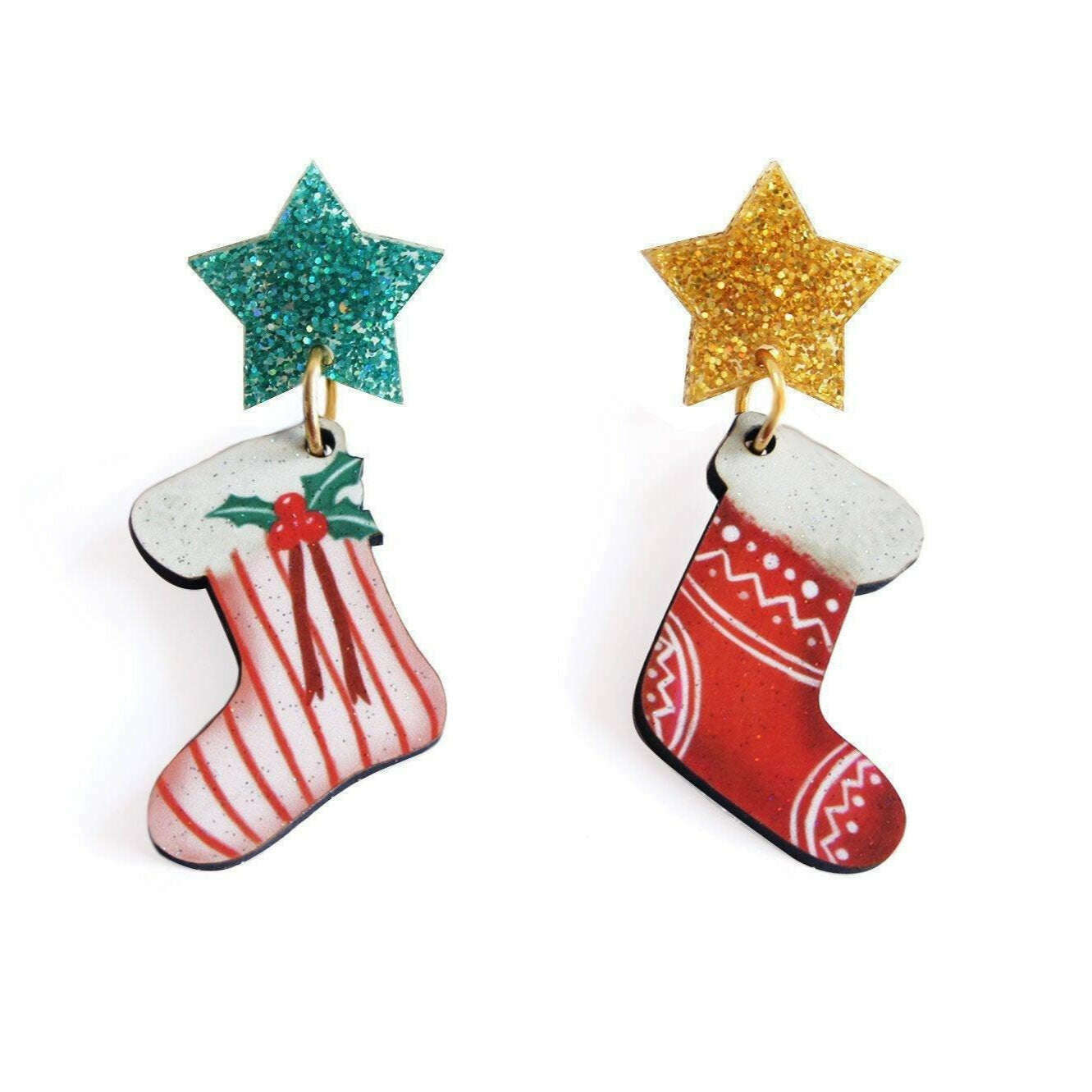Christmas Stocking Earrings by Laliblue