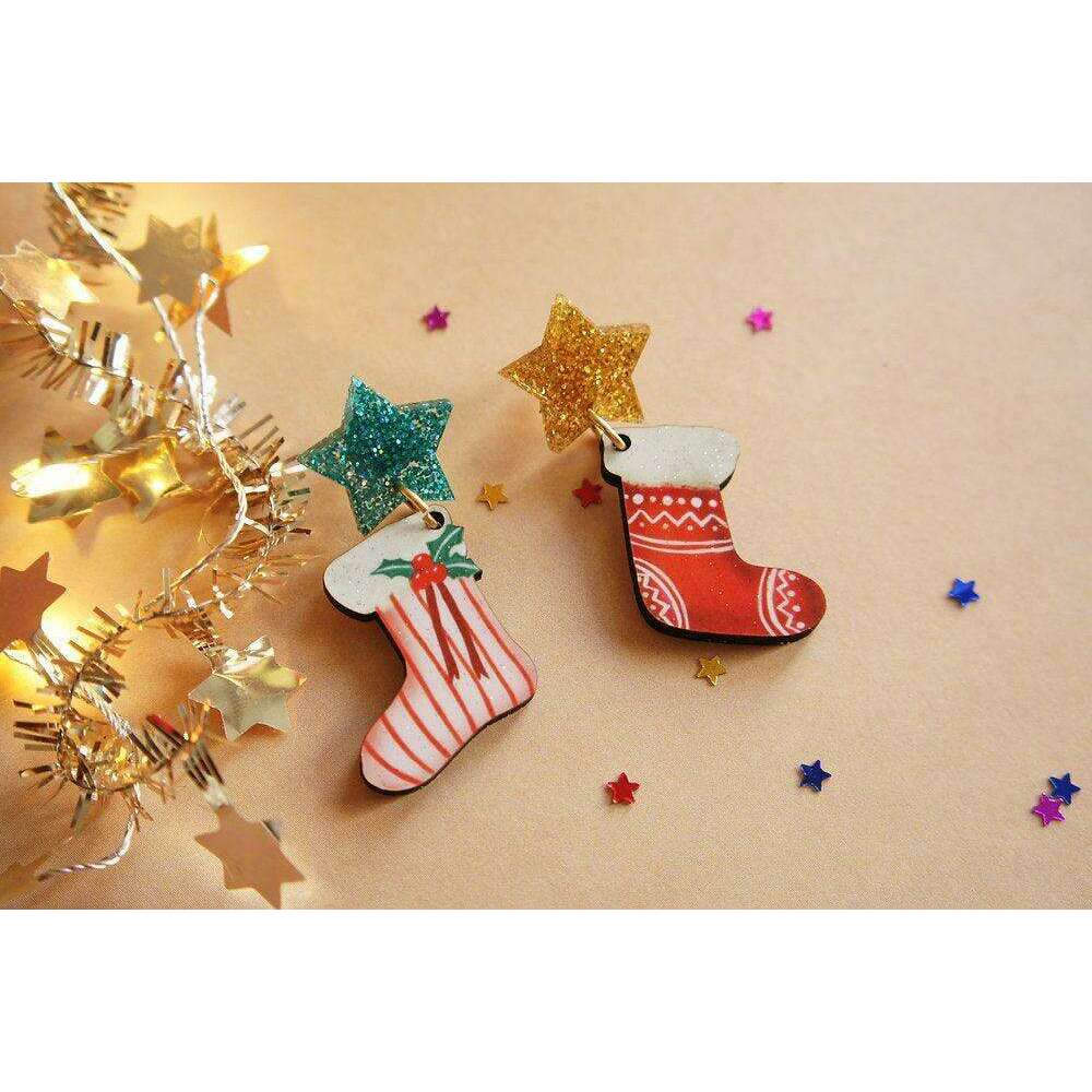Christmas Stocking Earrings by Laliblue